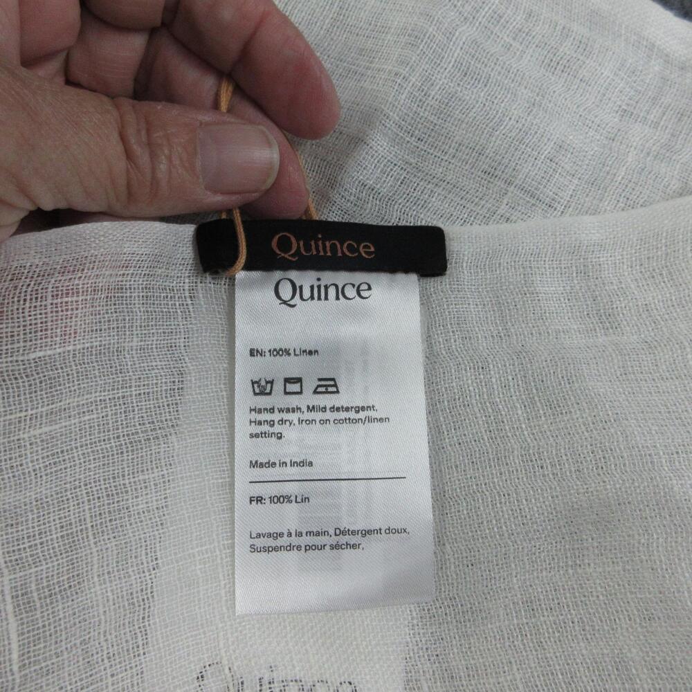 Quince Scarf Womens One Size White Linen Rectangle Fringe Multifunctional NWT - Picture 9 of 12